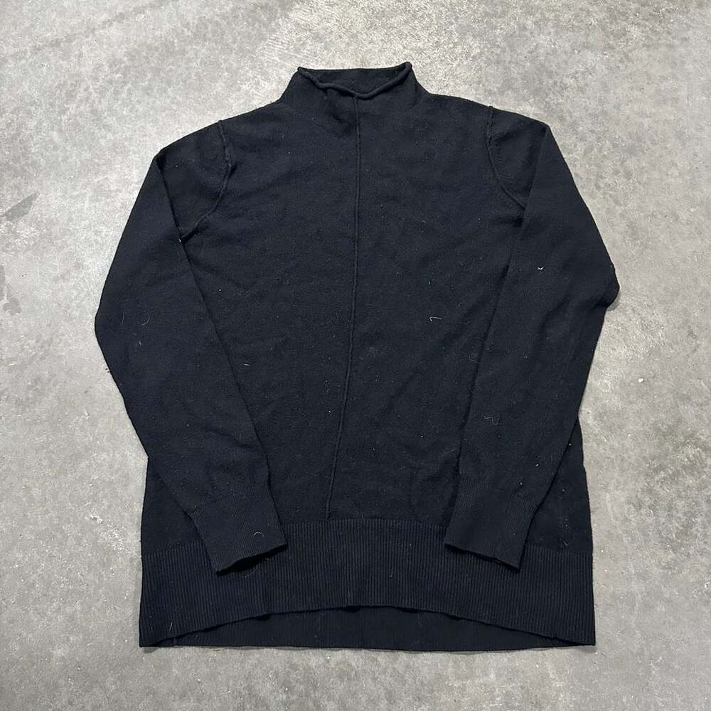 Vintage Banana Republic Italian Wool Cashmere Mock Neck Sweater Size M Black